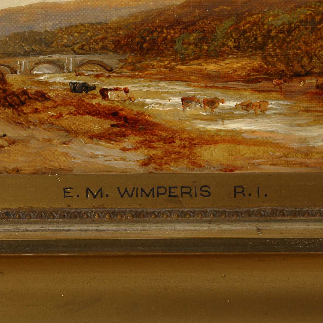 Edmund Morison Wimperis - Cattle in River - Oil On Canvas