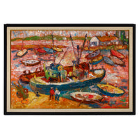 Wadie El Mahdy - Docked Fishing Boat - Oil on Canvas