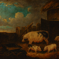 Unknown Artist - Pen of Pigs - Oil on Canvas