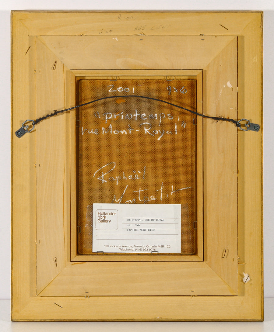 Raphael Montpetit - "Printemps Rue Mont-Royal" - Oil on Masonite