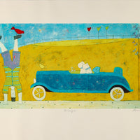 Annora Spence - "The Racing Car" - Silkscreen/Serigraph on Paper