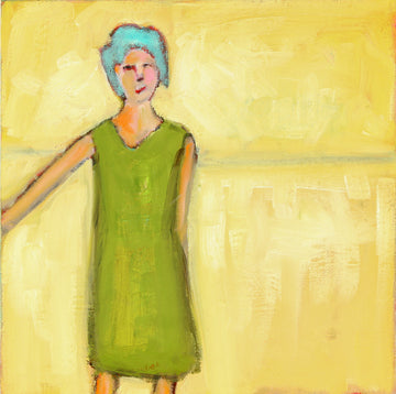 Robin Grindley - Woman in Green Dress - Watercolour on Paper
