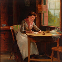 Ralph Pratt, Writing A Letter Oil On Canvas