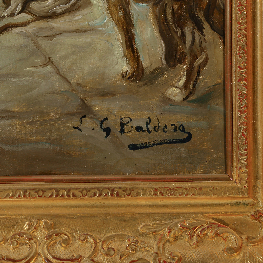 Luigi G. Baldero - Tavern Scene with Trickster - Oil on Canvas