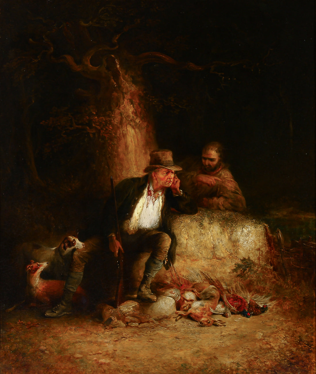 John J. Barker of Bath - Game Hunters - Oil on Canvas