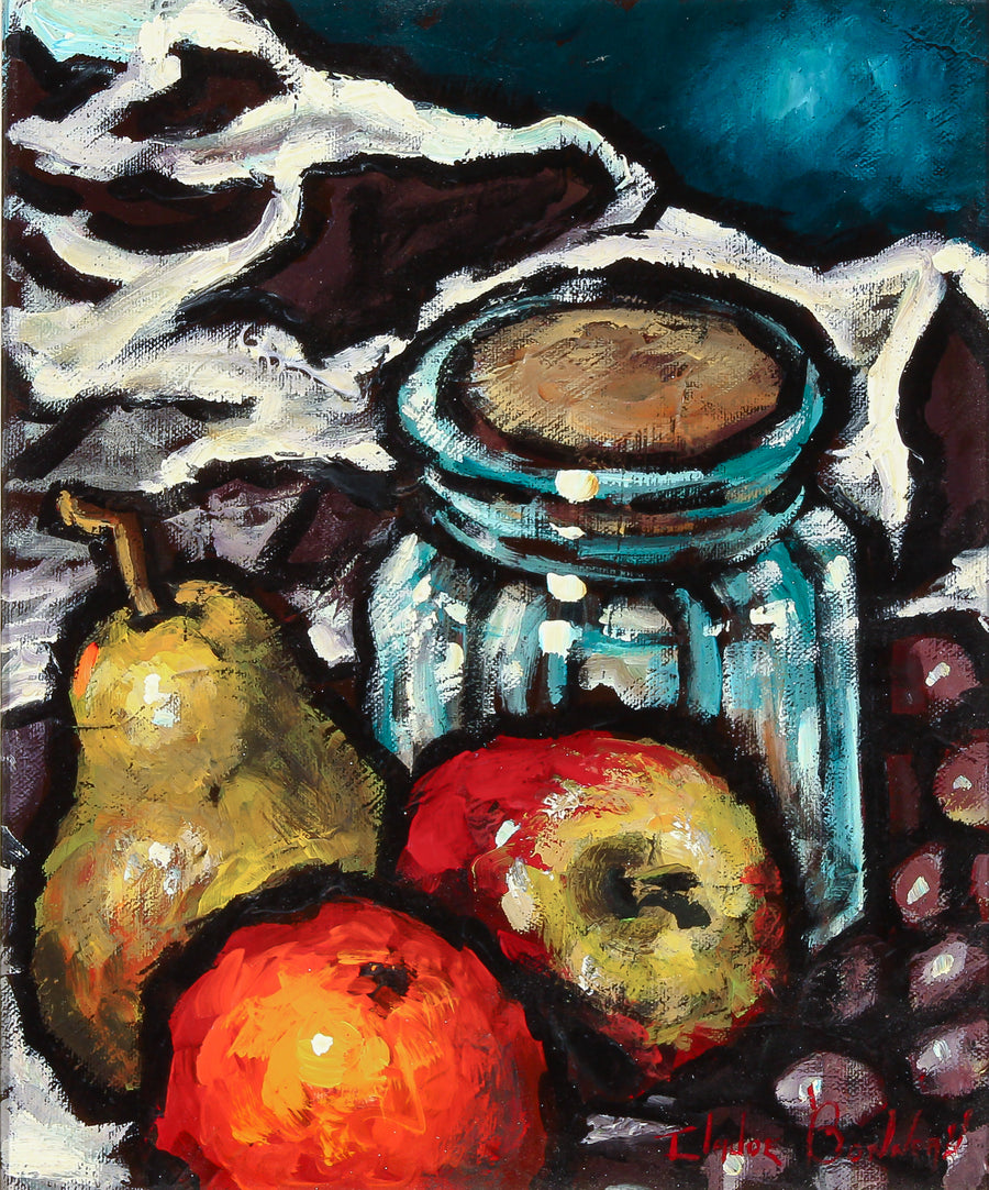 Claude Bonneau - "Pot & Fruits" - Acrylic on Canvas