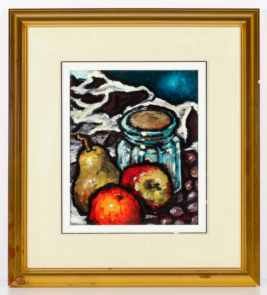 Claude Bonneau - "Pot & Fruits" - Acrylic on Canvas