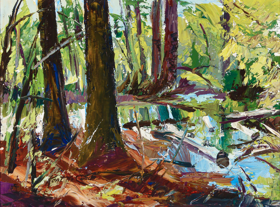 Kent de Conde - Forest Interior - Acrylic on Masonite