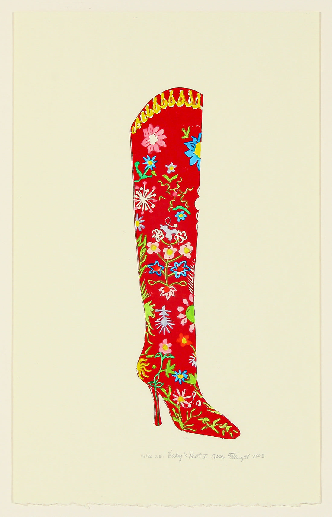 Susan Fothergill - "Baby's Boot I" - Silkscreen Print on Paper