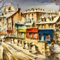Andre Besse - "Paris la rue St. Vincent à Montmartre" - Oil on Canvas