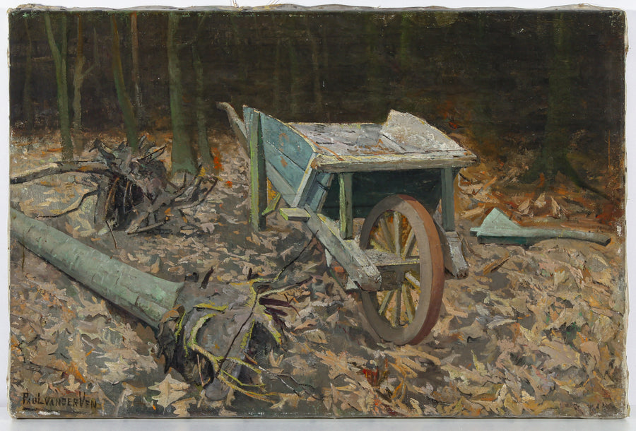 Paul Van Der Ven - Untitled Wheelbarrow - Oil on Canvas