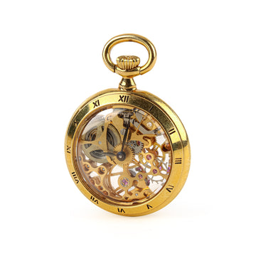 BIRKS Gold Tone Skeleton Pocket Watch Pendant