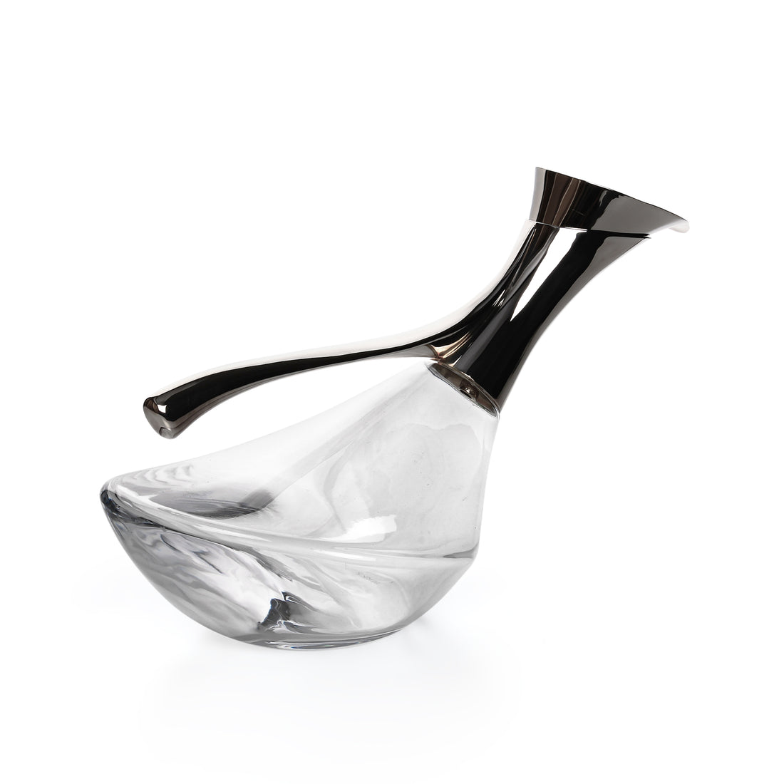 BIRKS Silverplate & Glass Duck Decanter