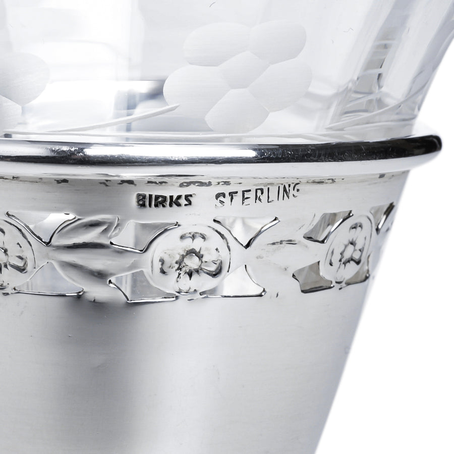 BIRKS Sterling Silver Stem Crystal Cordial Glasses - Set of 7