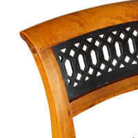 Biedermeier Maple Dining Chairs with Green Velvet Upholstery - Set of 4