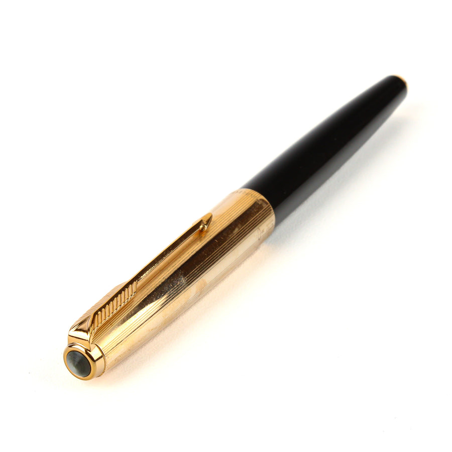 PARKER 61 12K Gold Filled Black Fountain Pen