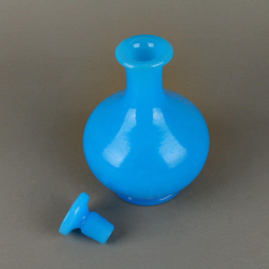 Blue Opaline Glass Decanter