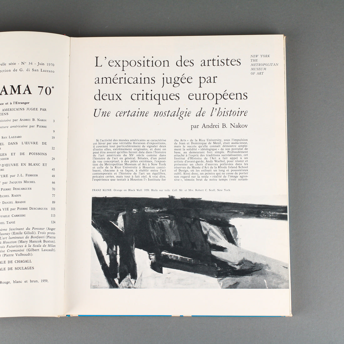 XXe SIECLE  No34 PANORAMA JUNE 70