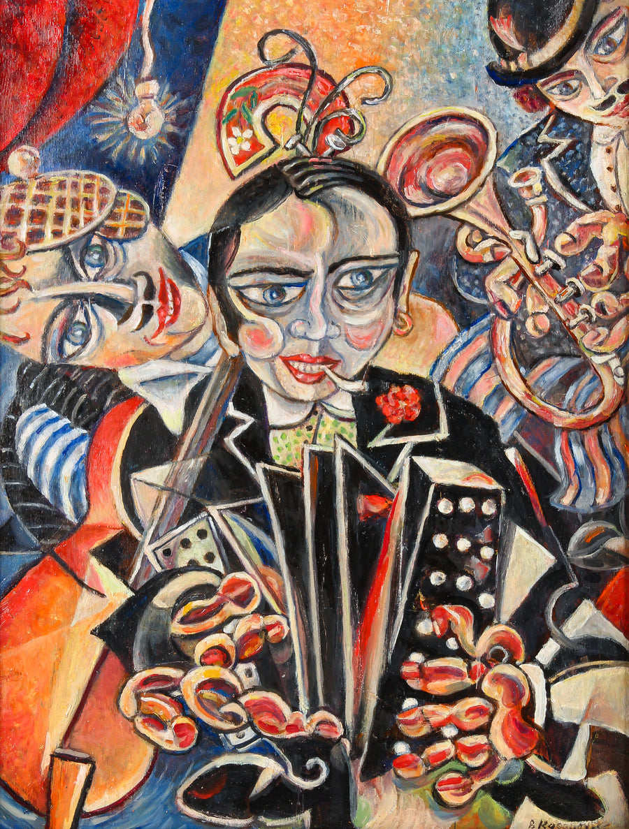 Boris Kaganovitz - "The Country Musicians" - Oil on Canvas