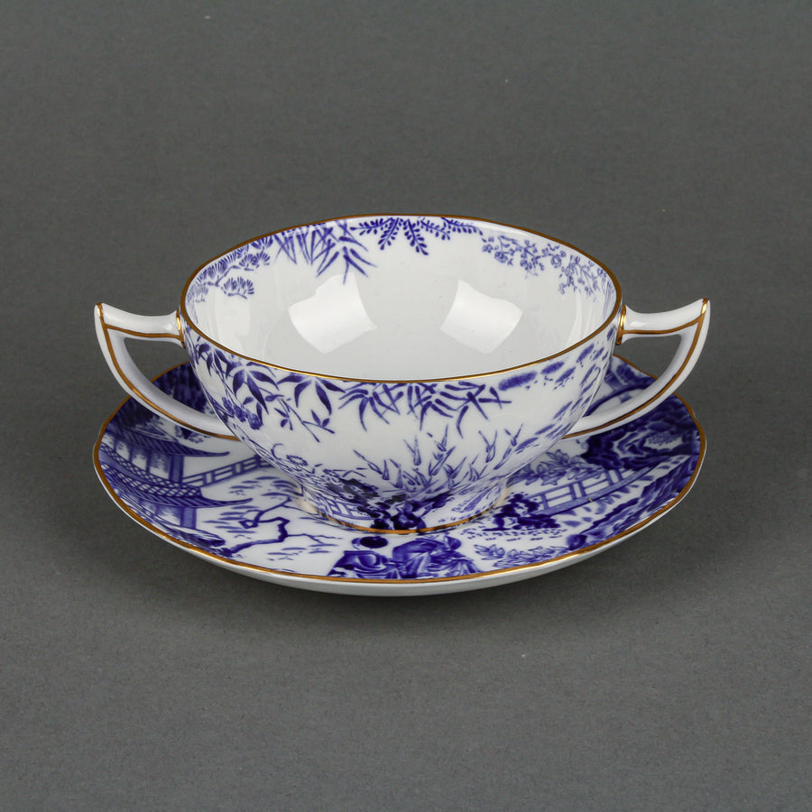 ROYAL CROWN DERBY Mikado Consomme Bowls & Saucers - Set of 8