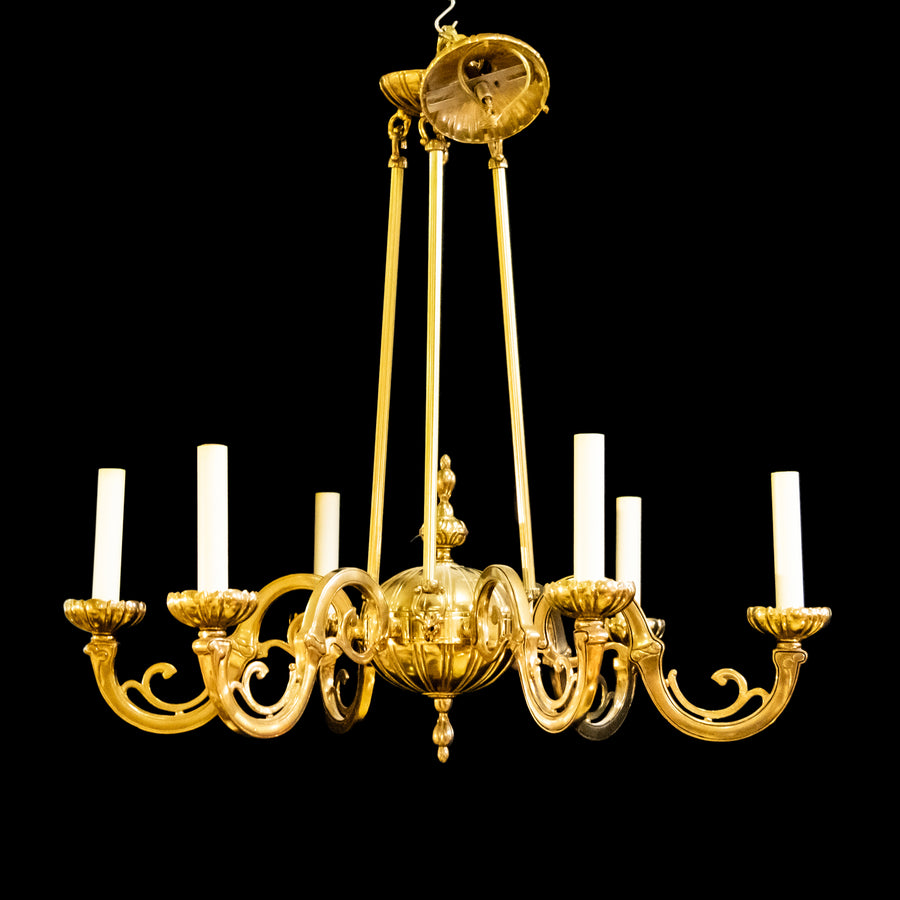 Brass 6-Light Chandelier