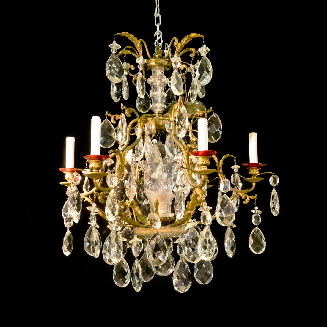 Brass & Crystal 6-Light Chandelier