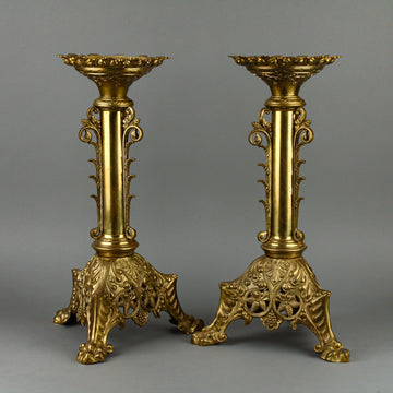 Brass Altar Candlesticks - Set of 2