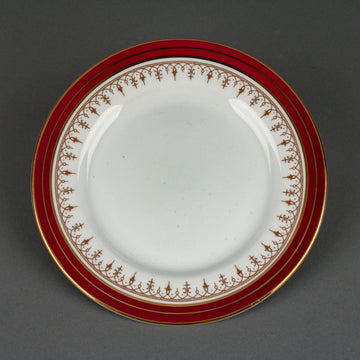 AYNSLEY Durham Maroon Bread & Butter Plates - Set of 6