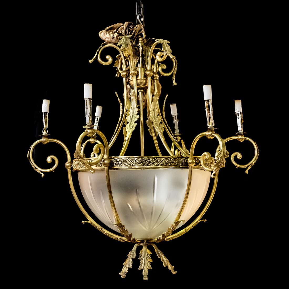 Bronze & Crystal Dome 6+3 Light Chandelier