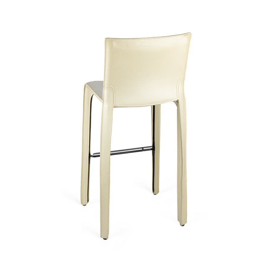 CASSINA Cab 410 Ivory Leather Stools - Set of 4