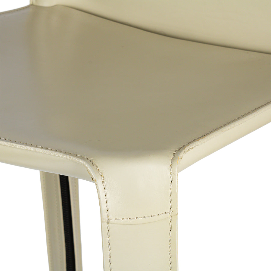 CASSINA Cab 410 Ivory Leather Stools - Set of 4