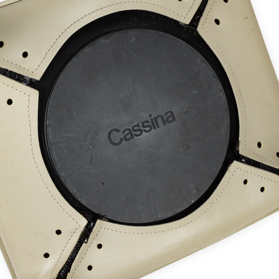 CASSINA Cab 410 Ivory Leather Stools - Set of 4