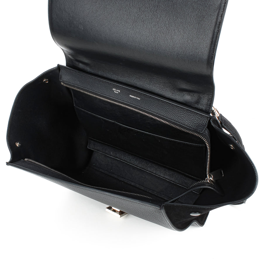 CELINE Medium Trapeze Bag - Black Leather Suede