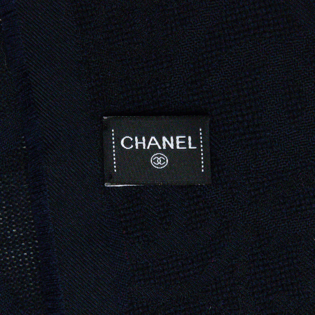 CHANEL Cashmere Shawl - Navy & Black
