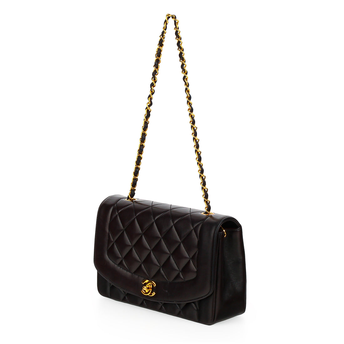CHANEL Diana Flap Bag - Black Lambskin