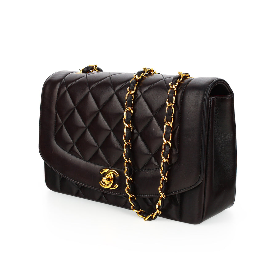 CHANEL Diana Flap Bag - Black Lambskin