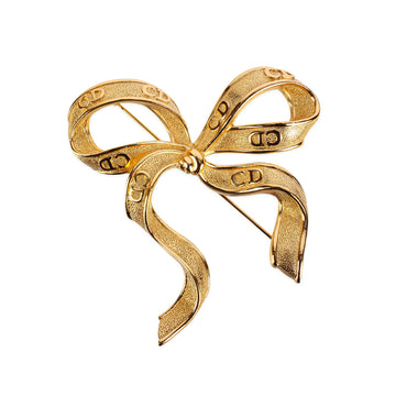 CHRISTIAN DIOR Vintage Gold-Plated Bow Brooch