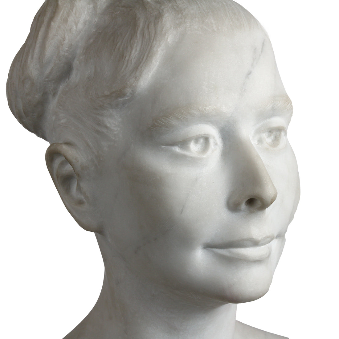 Carved Marble Bust - Woman In Dress