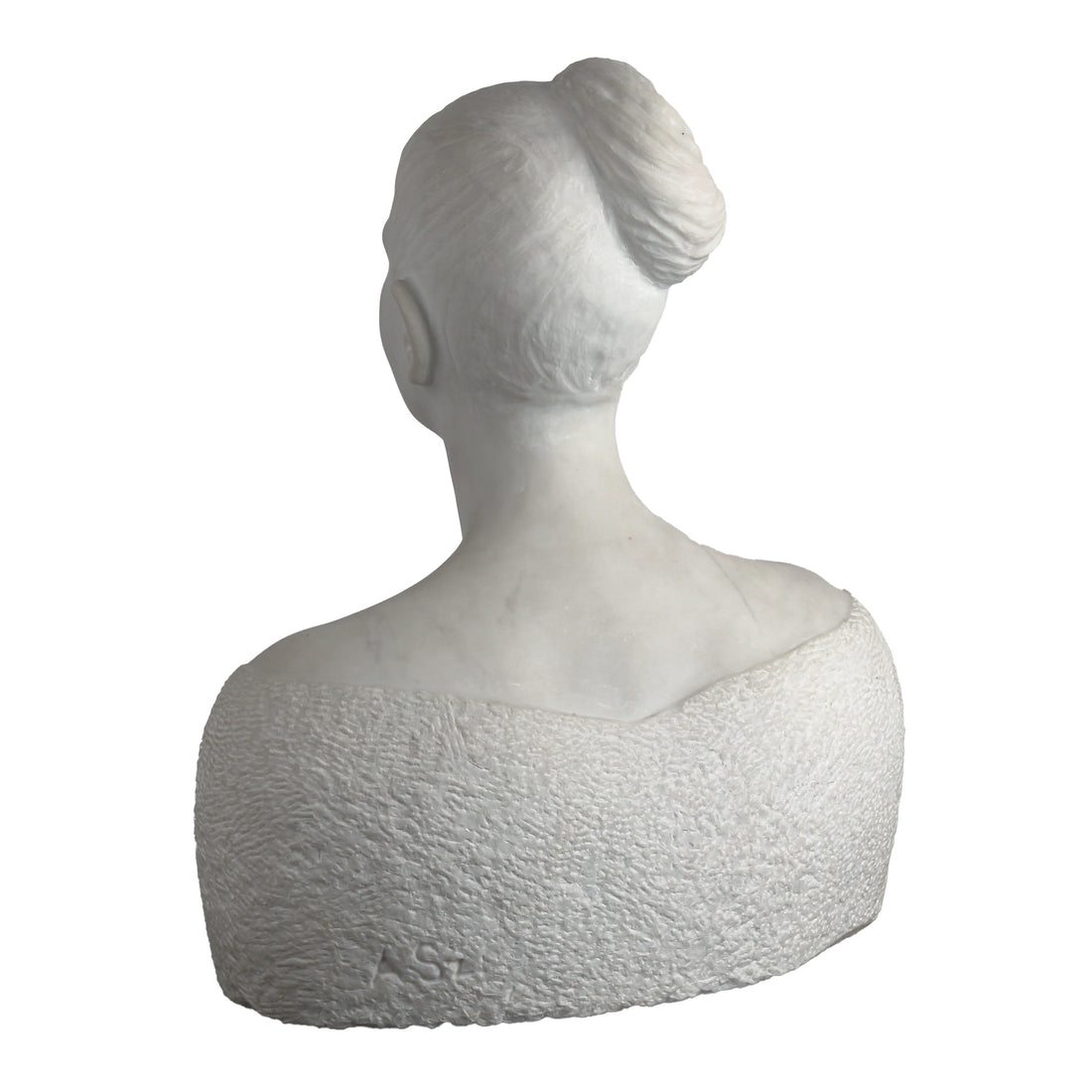 Carved Marble Bust - Woman In Dress