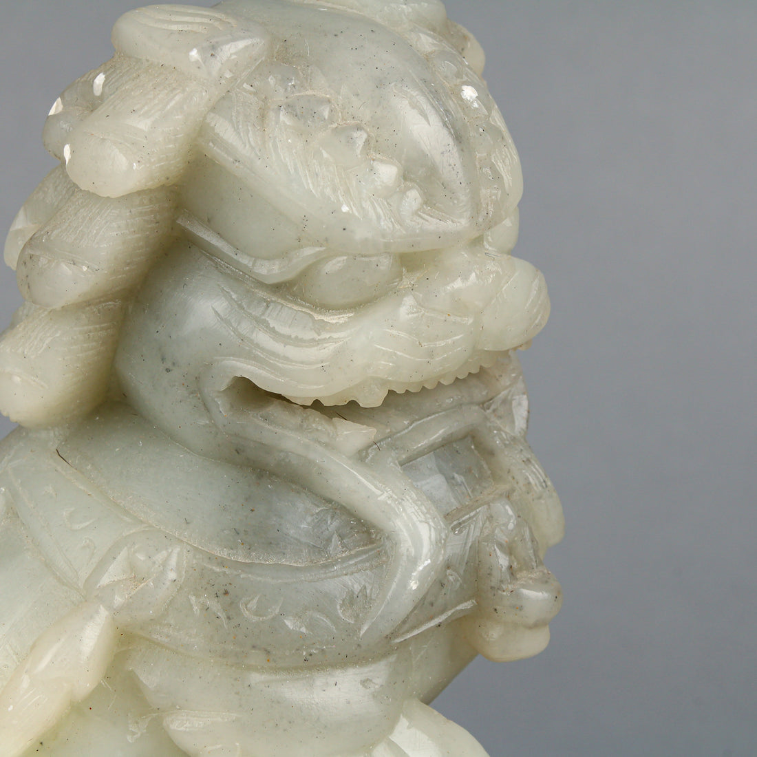 Carved Soapstone Foo Dog Guardian Lions - Set of 2