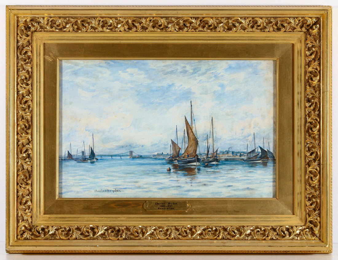Charles Brydon - Boats in Harbour - Watercolour on Paper