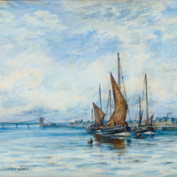 Charles Brydon - Boats in Harbour - Watercolour on Paper