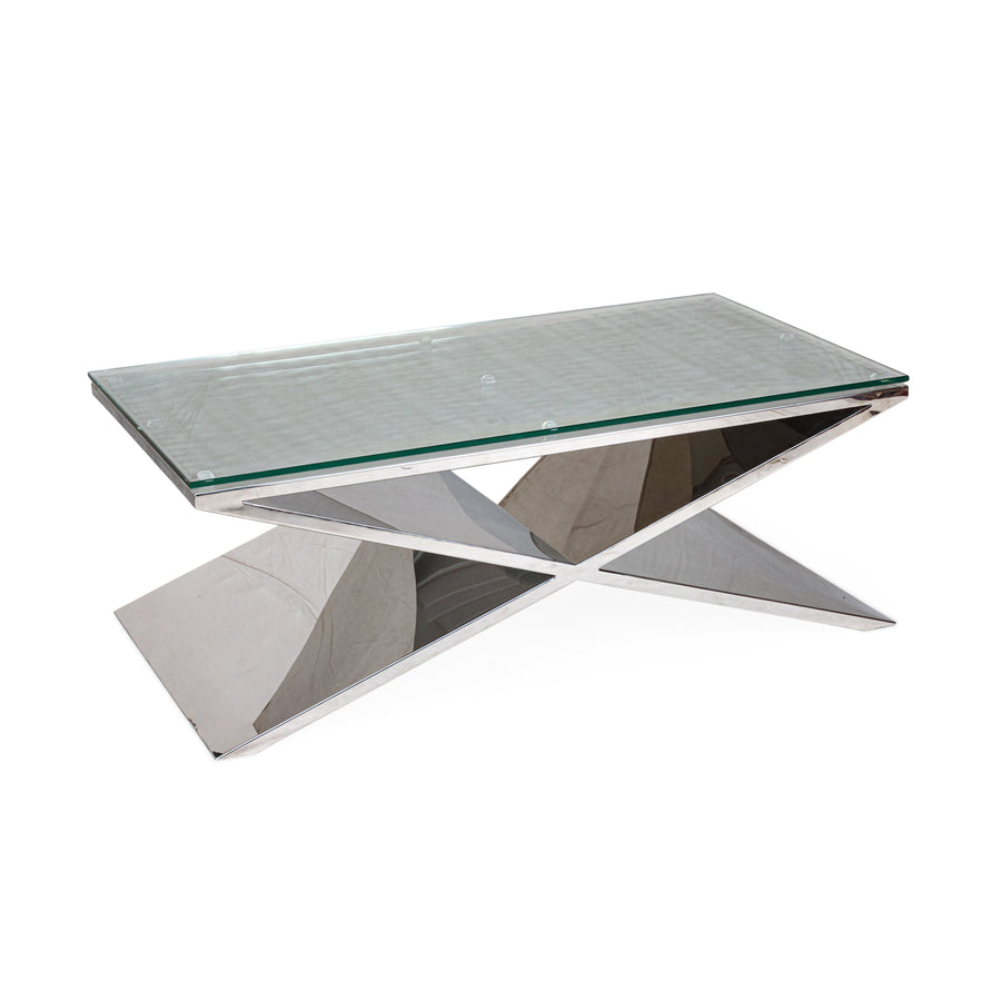 Chrome Cross Coffee Table