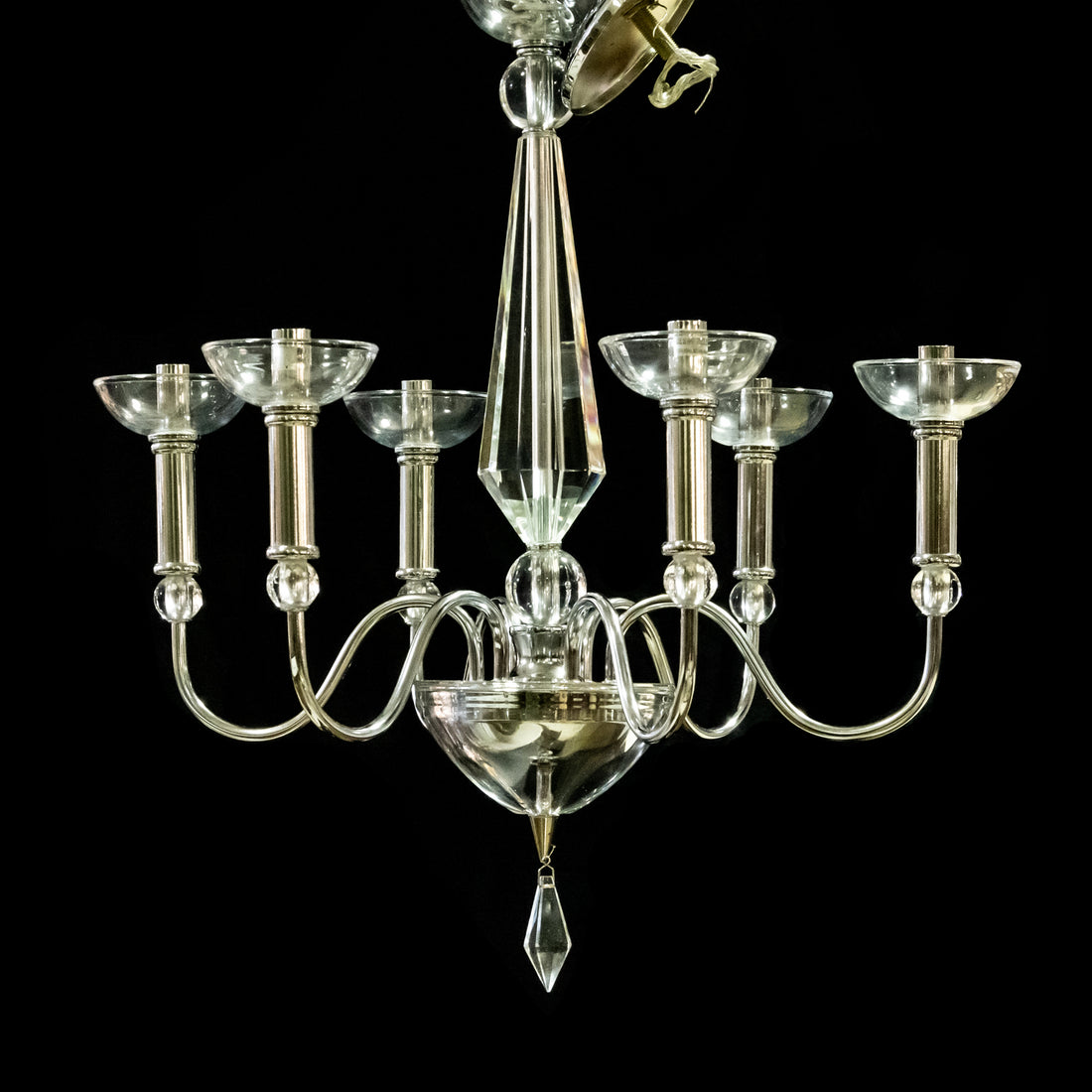 Chrome & Glass 6-Light Chandelier