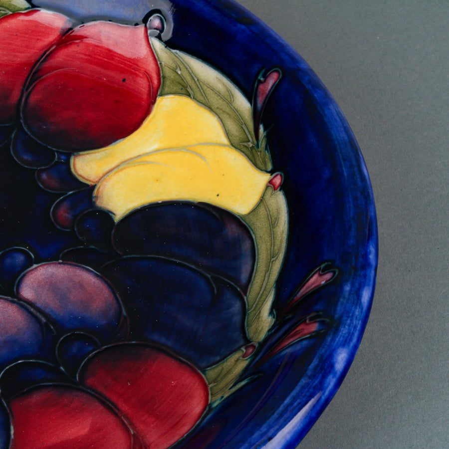 MOORCROFT Cobalt Plum Dish/Plate