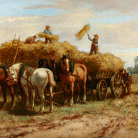 Cornelis Carel Verschuur Bouter - Hay Cart Scene - Oil on Canvas