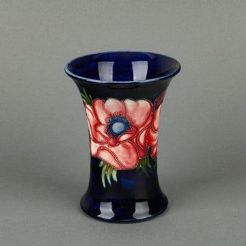 MOORCROFT Anemone Vase Cobalt Ground