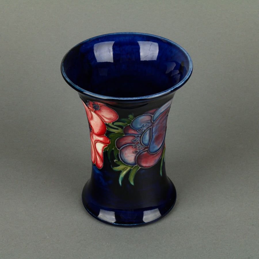 MOORCROFT Anemone Vase Cobalt Ground