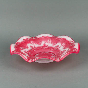 FENTON Reynolds/Delaney Cameo Glass Ruffle Bowl