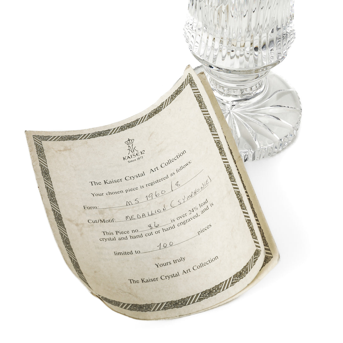 KAISER Medallion(Symphonie) Crystal Vase